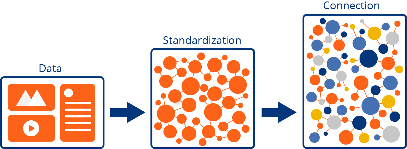Standardized schema for data enables connections and relations