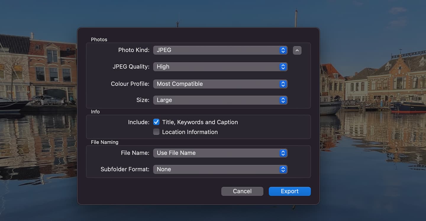 Exporting images from Apple Photo to JPG