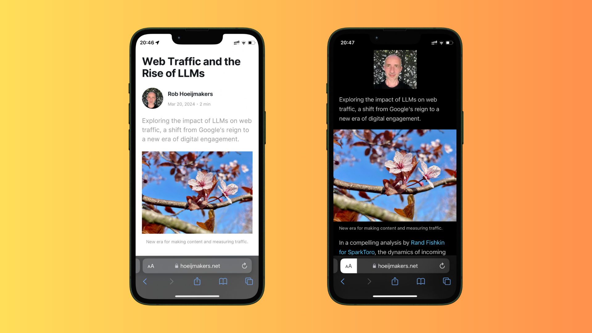 To reader view on iPhone.
